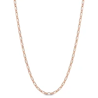 Miabella 18K Rose Gold Plated Sterling Silver Diamond Cut Figaro Rolo Chain Necklace