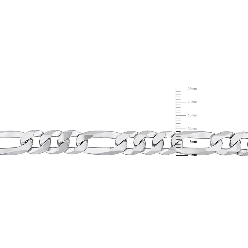Miabella Sterling Silver Figaro Flat Necklace