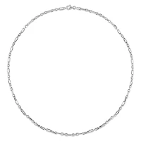 Miabella Sterling Silver Diamond Cut Figaro Rolo Necklace