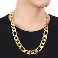 Miabella 18K Yellow Gold Plated Sterling Silver Figaro Necklace