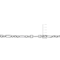 Miabella Sterling Silver Diamond Cut Figaro Rolo Necklace