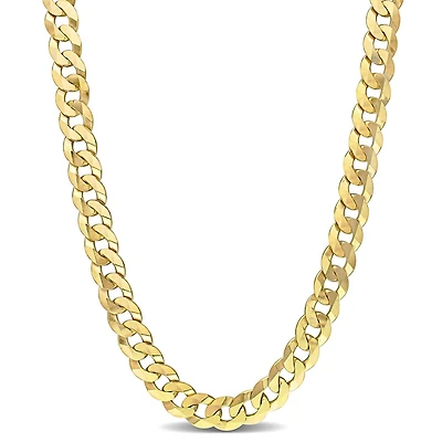 Miabella 18K Yellow Gold Plated Sterling Silver Curb Link Necklace