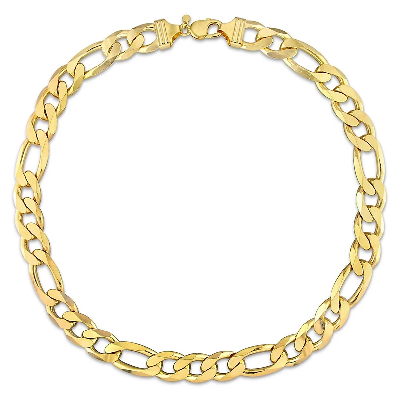 Miabella 18K Yellow Gold Plated Sterling Silver Figaro Necklace