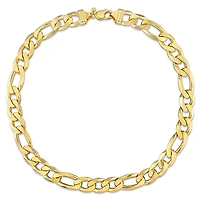 Miabella 18K Yellow Gold Plated Sterling Silver Figaro Necklace