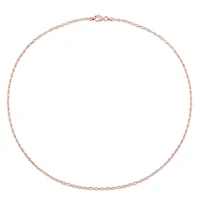 Miabella 18K Rose Gold Plated Sterling Silver Diamond Cut Figaro Rolo Chain Necklace