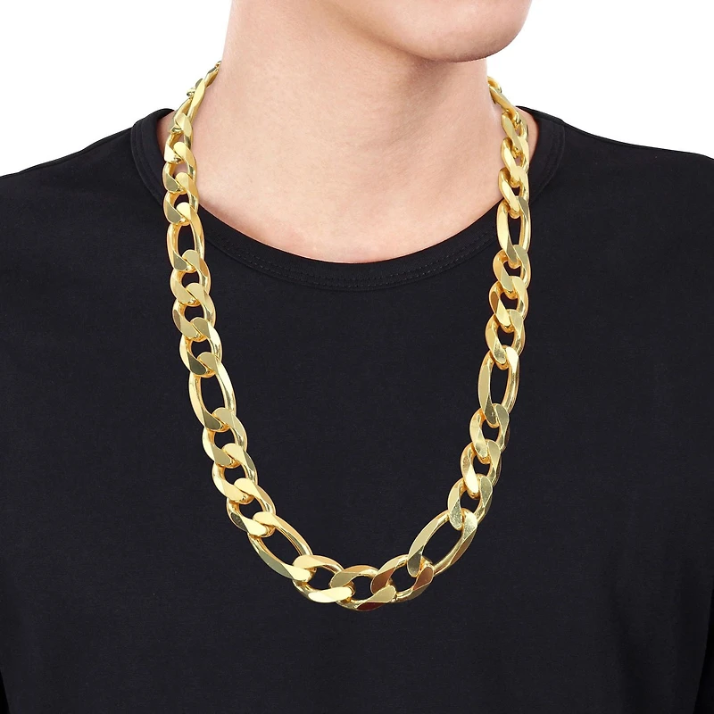 Collier figaro de Miabella en argent sterling plaqué or jaune 18K