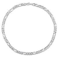 Miabella Sterling Silver Figaro Flat Necklace