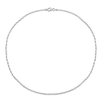 Miabella Sterling Silver Diamond Cut Figaro Rolo Chain  Necklace