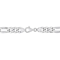 Miabella Sterling Silver Figaro Flat Necklace
