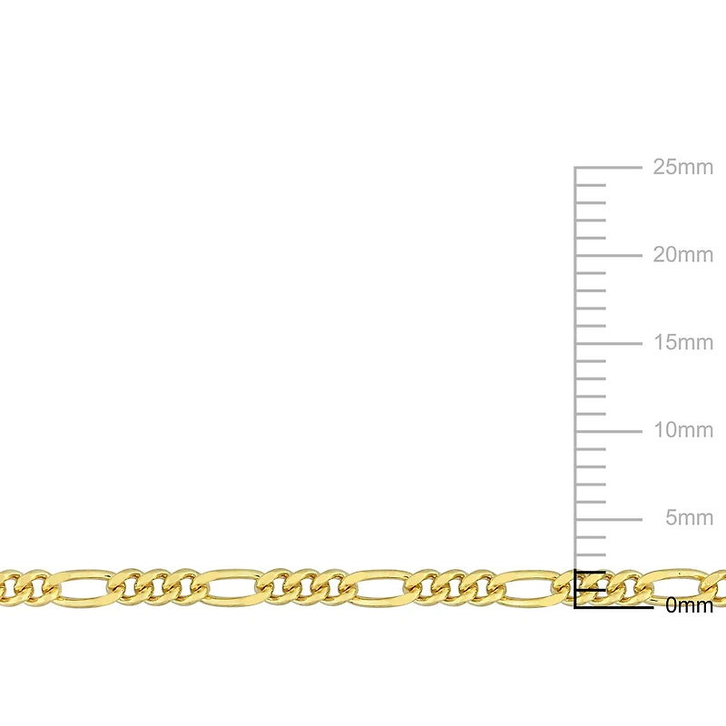 Miabella 18K Yellow Gold Plated Sterling Silver Figaro Necklace