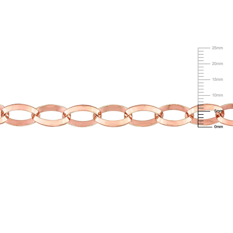 Miabella 18K Rose Gold Plated Sterling Silver Rolo Chain Bracelet