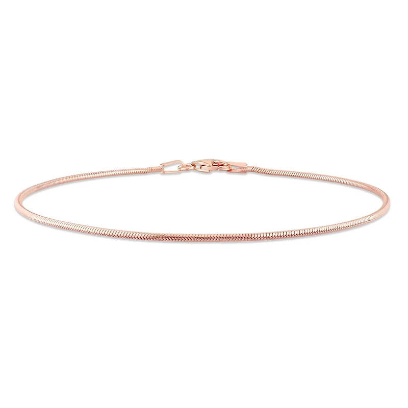 Bracelet de cheville en chaîne serpent de rose 18K