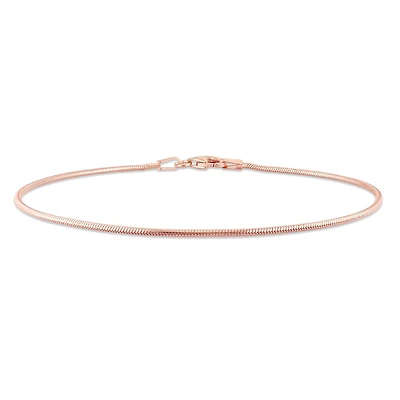 Bracelet de cheville en chaîne serpent de rose 18K
