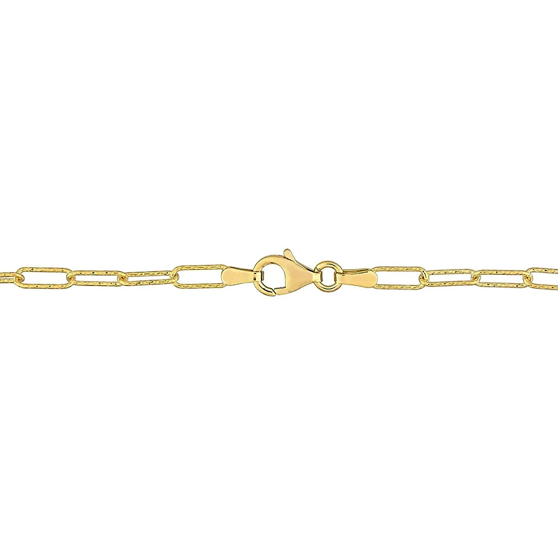 Miabella 18K Yellow Gold Plated Sterling Silver Paperclip Necklace