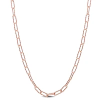 Miabella 18K Rose Gold Plated Sterling Silver Paperclip Necklace