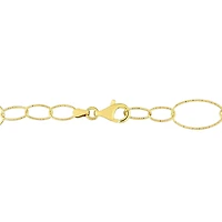 Miabella 18K Yellow Gold Plated Sterling Silver Oval Link Necklace