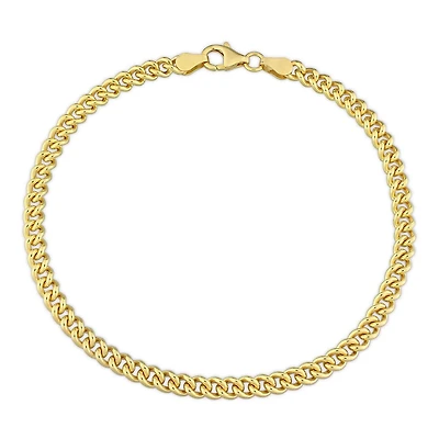 Miabella 18K Yellow Gold Plated Sterling Silver Curb Chain Anklet