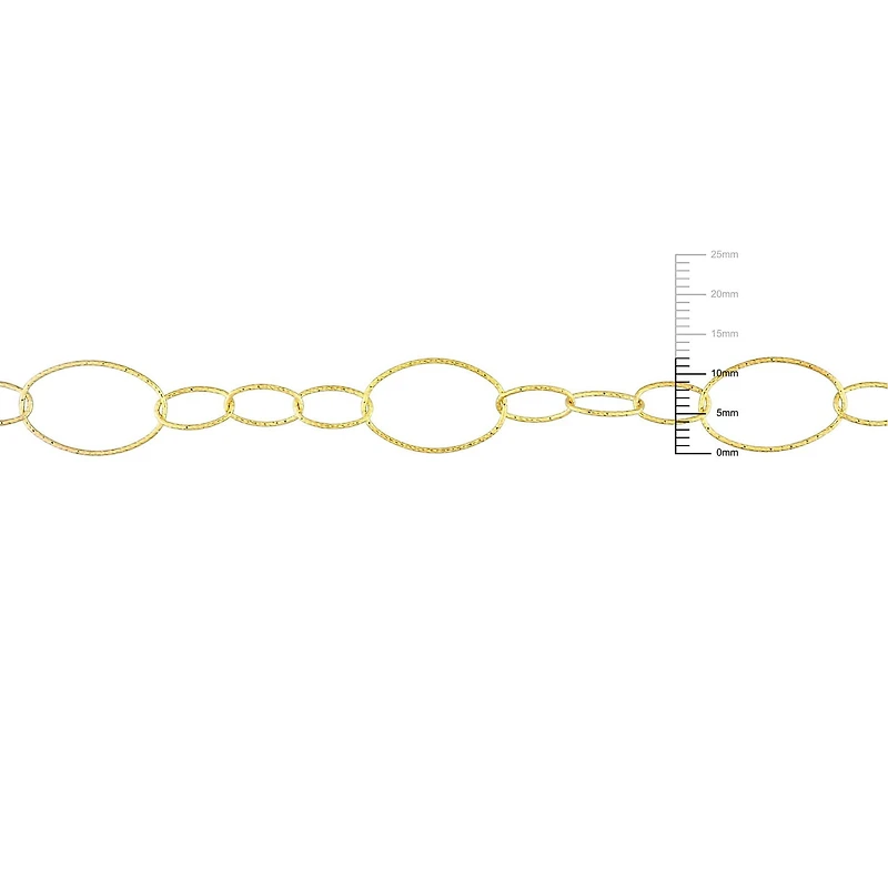 Miabella 18K Yellow Gold Plated Sterling Silver Oval Link Necklace