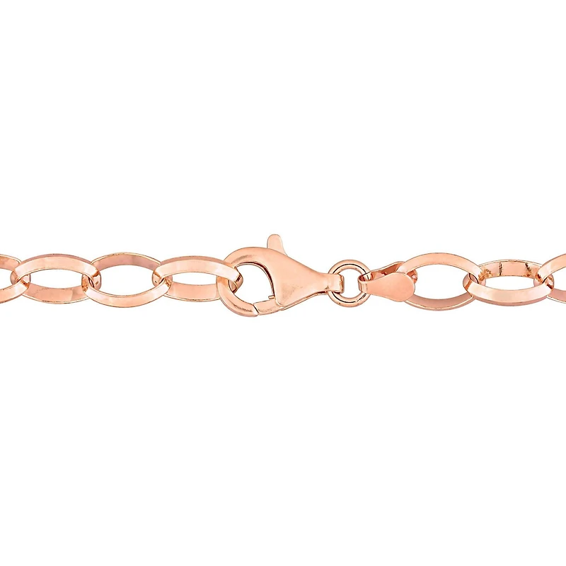 Miabella 18K Rose Gold Plated Sterling Silver Rolo Chain Bracelet
