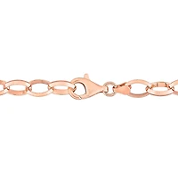 Miabella 18K Rose Gold Plated Sterling Silver Rolo Chain Bracelet