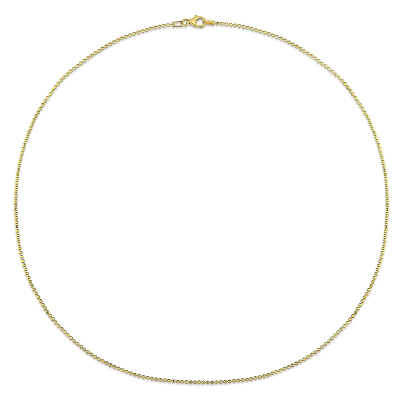 Collier en chaîne à bille de Miabella en argent sterling plaqué en or jaune 18K