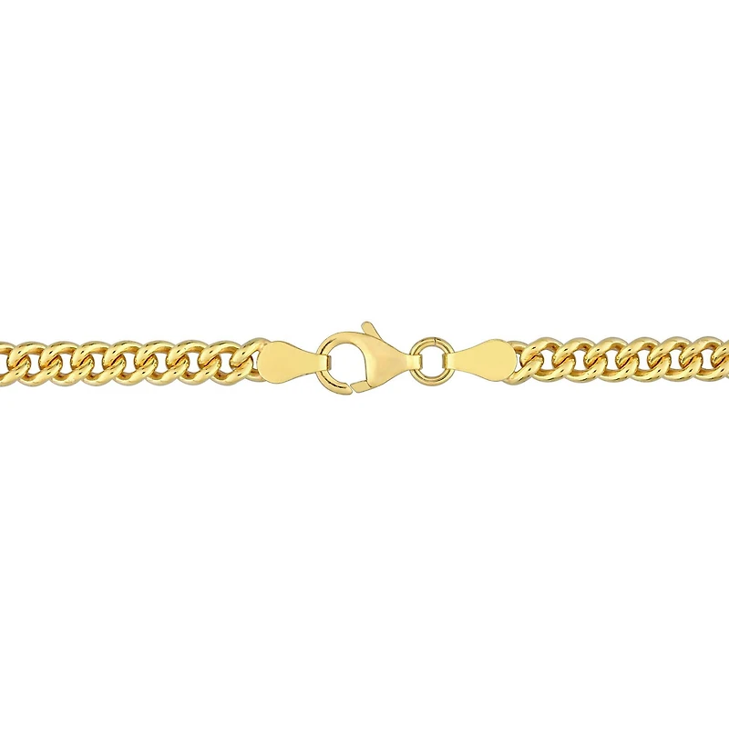 Miabella 18K Yellow Gold Plated Sterling Silver Curb Chain Anklet