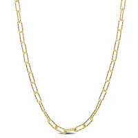 Miabella 18K Yellow Gold Plated Sterling Silver Paperclip Necklace