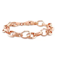 Miabella 18K Rose Gold Plated Sterling Silver Rolo Chain Bracelet