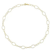 Miabella 18K Yellow Gold Plated Sterling Silver Oval Link Necklace