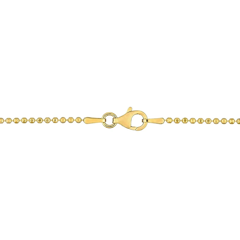 Collier en chaîne à bille de Miabella en argent sterling plaqué en or jaune 18K