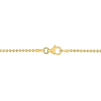 Collier en chaîne à bille de Miabella en argent sterling plaqué en or jaune 18K