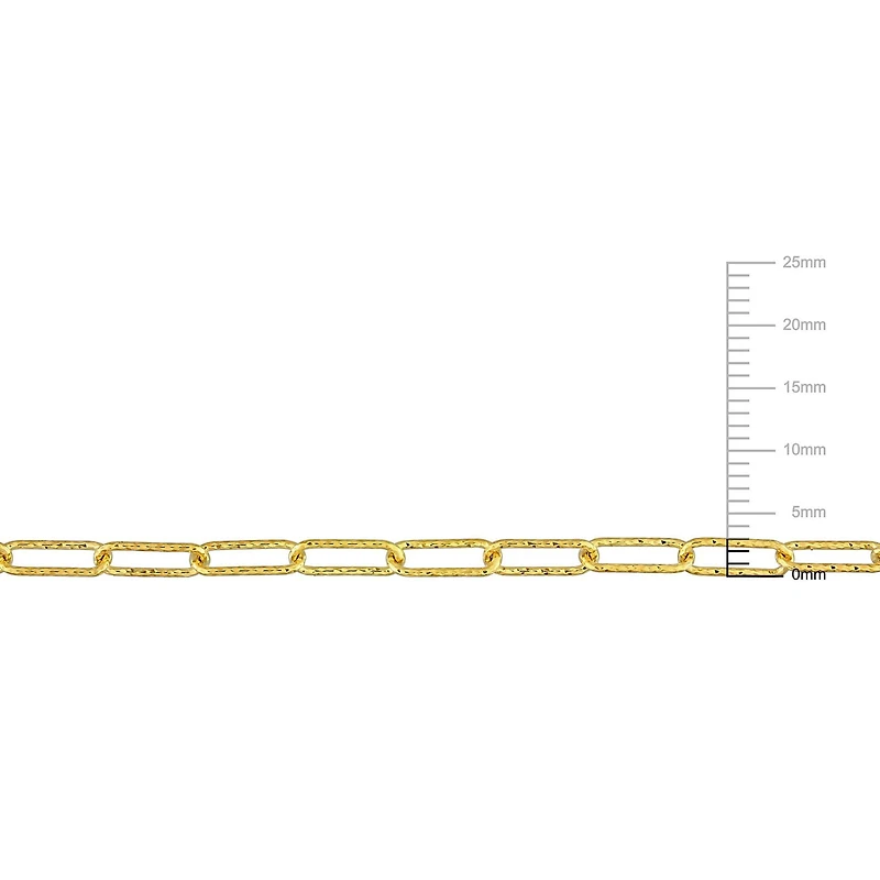 Miabella 18K Yellow Gold Plated Sterling Silver Paperclip Necklace