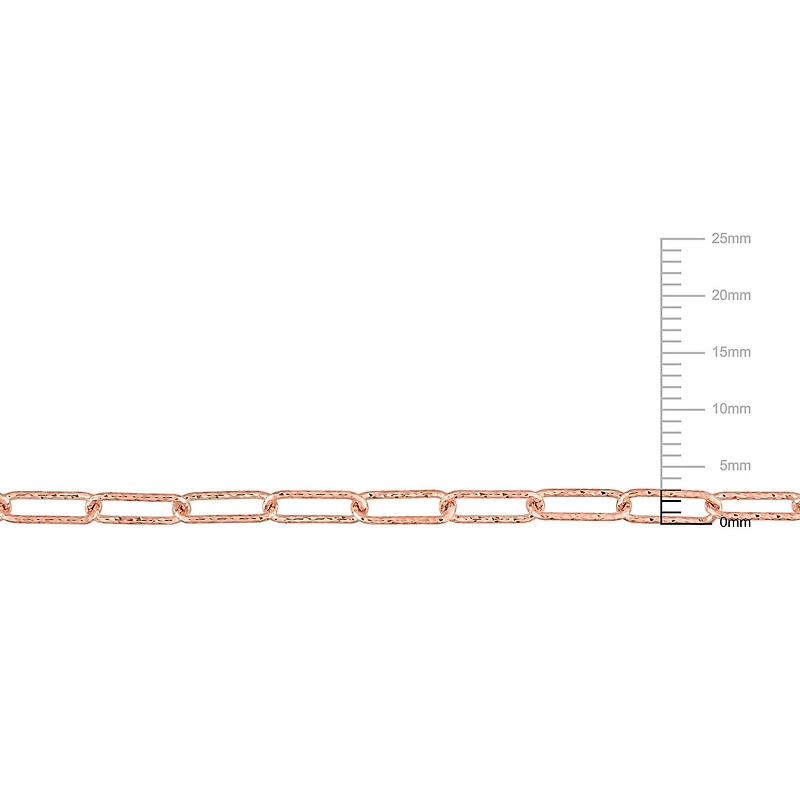 Miabella 18K Rose Gold Plated Sterling Silver Paperclip Necklace