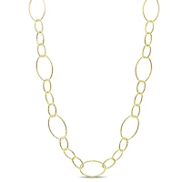 Miabella 18K Yellow Gold Plated Sterling Silver Oval Link Necklace