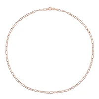 Miabella 18K Rose Gold Plated Sterling Silver Paperclip Necklace