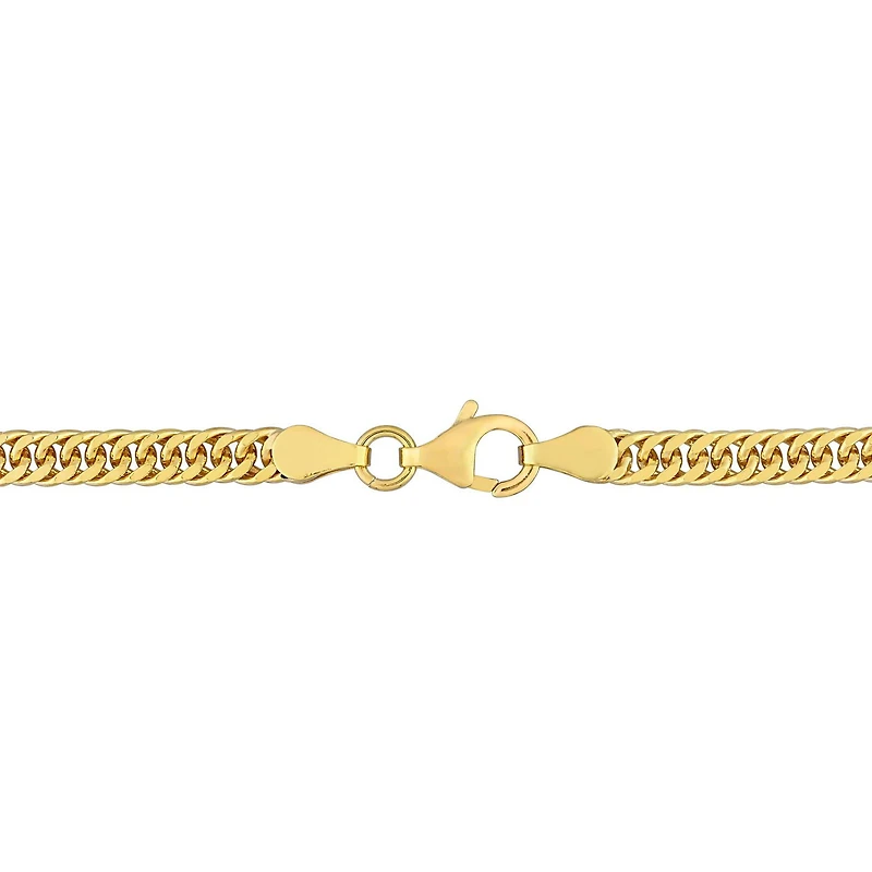 Miabella 18K Yellow Gold Plated Sterling Silver Double Fancy Curb Link Necklace