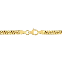 Miabella 18K Yellow Gold Plated Sterling Silver Double Fancy Curb Link Necklace