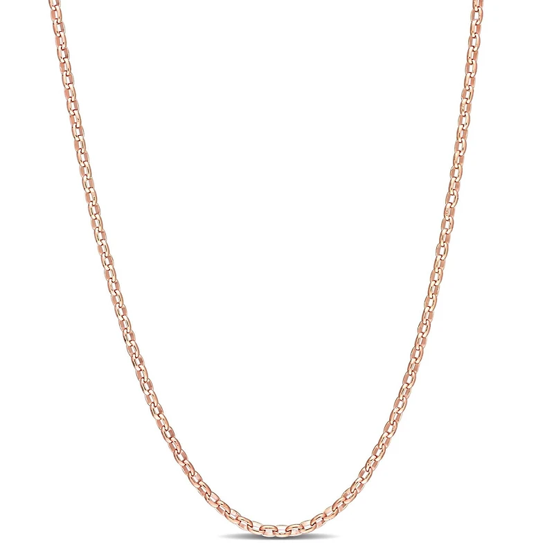 Miabella 18K Rose Gold Plated Sterling Silver Rolo Chain Necklace