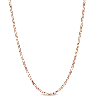 Miabella 18K Rose Gold Plated Sterling Silver Rolo Chain Necklace