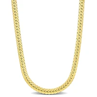 Miabella 18K Yellow Gold Plated Sterling Silver Herringbone Chain Necklace