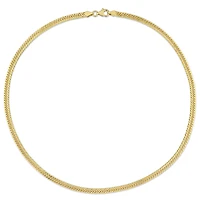 Miabella 18K Yellow Gold Plated Sterling Silver Double Fancy Curb Link Necklace