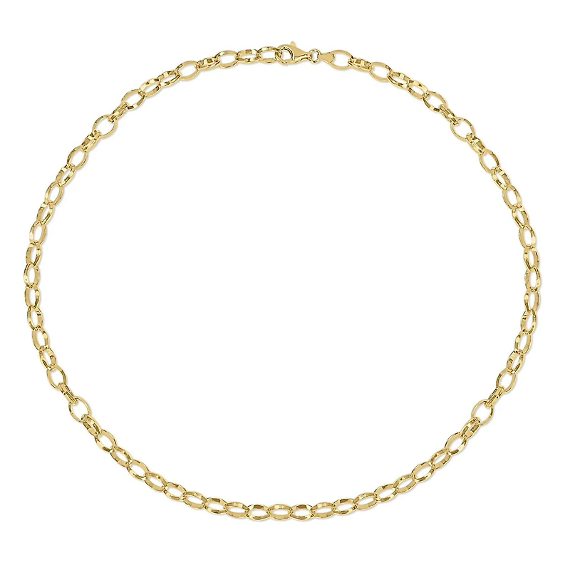 Miabella 18K Yellow Gold Plated Sterling Silver Rolo Necklace
