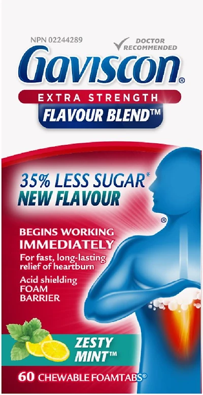 Gaviscon Extra-Fort Flavour Burst A Croquer menthe piquante 60 FOAMTABS À CROQUER