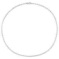 Miabella Sterling Silver Fancy Rectangular Rolo Chain Necklace