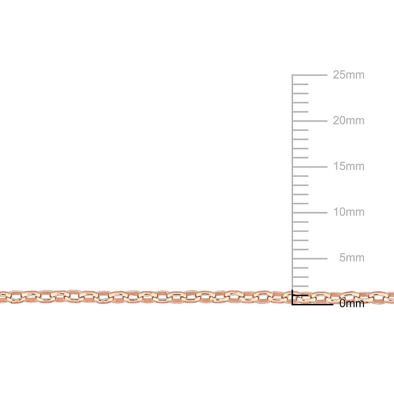 Miabella 18K Rose Gold Plated Sterling Silver Rolo Chain Necklace