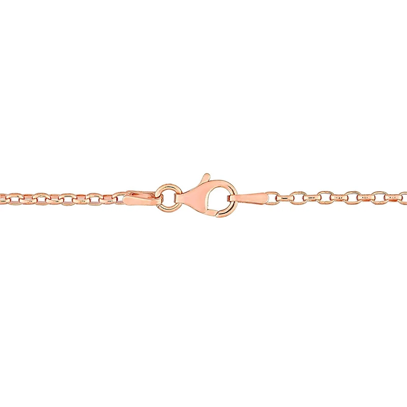 Miabella 18K Rose Gold Plated Sterling Silver Rolo Chain Necklace