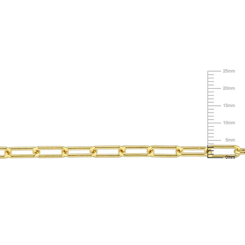 Miabella 18K Yellow Gold Plated Sterling Silver Paperclip Men's Bracelet