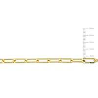 Miabella 18K Yellow Gold Plated Sterling Silver Paperclip Men's Bracelet