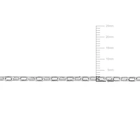 Miabella Sterling Silver Fancy Rectangular Rolo Chain Necklace