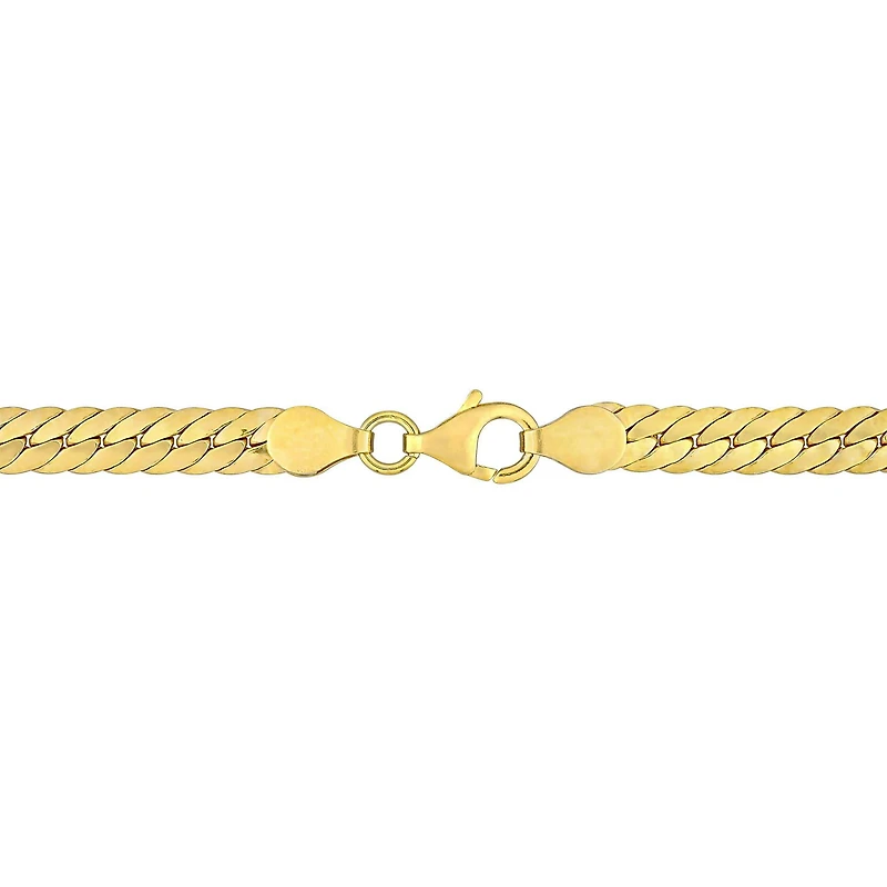 Collier en chaîne à chevrons de Miabella en argent sterling plaqué or jaune 18K